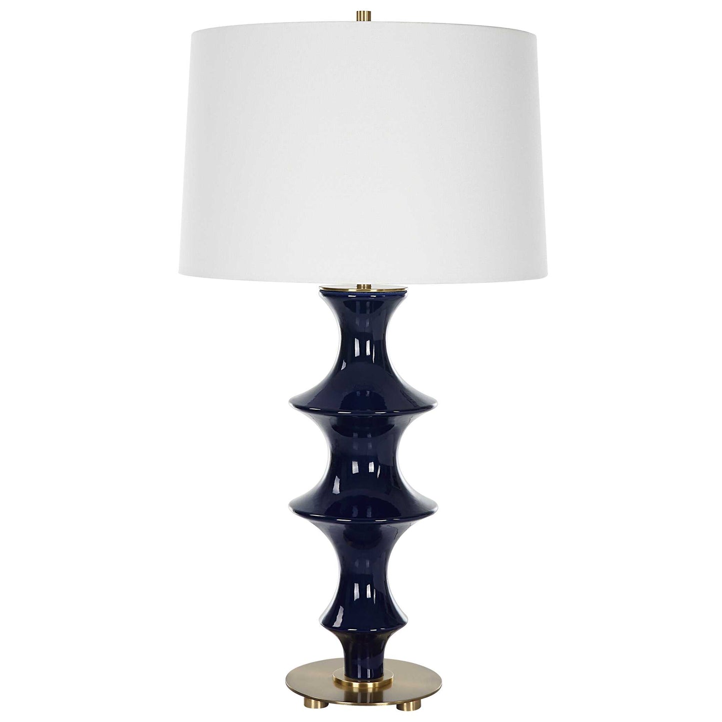 Coil Sculpted Blue Table Lamp