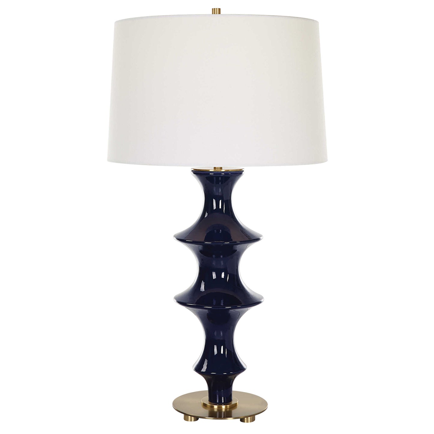 Coil Sculpted Blue Table Lamp