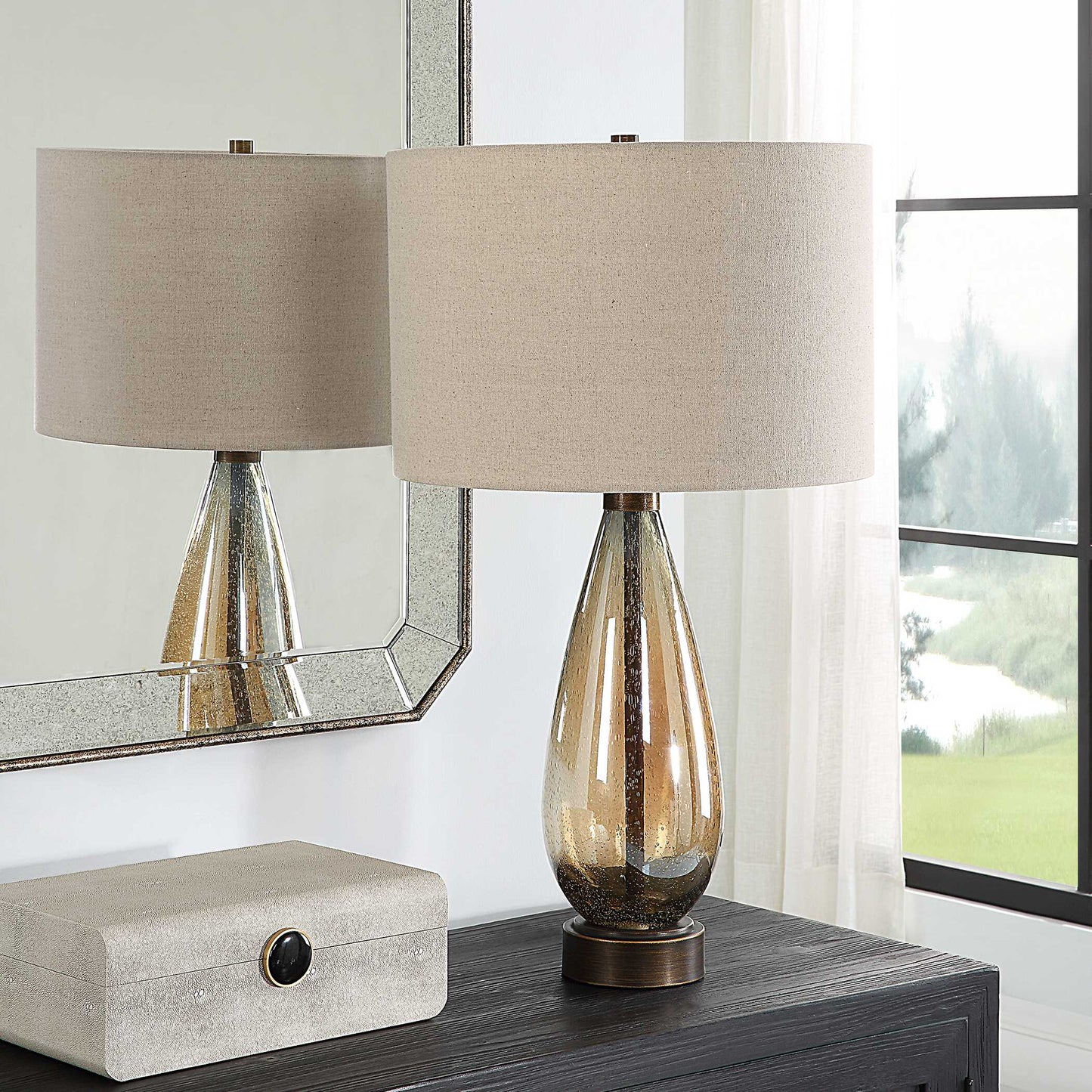 Baltic Teardrop Glass Table Lamp
