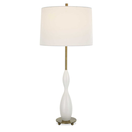 Annora Glossy White Table Lamp
