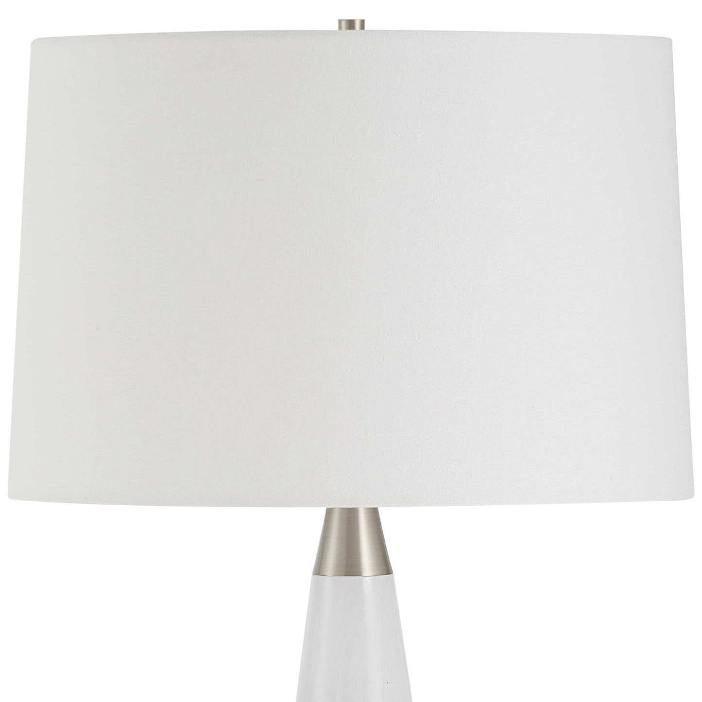Quinn White & Silver Table Lamp