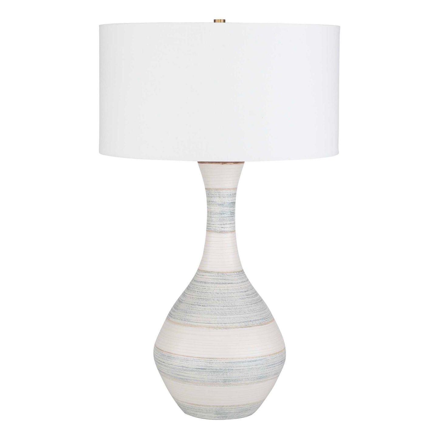 Potter Striped Ivory Blue Table Lamp