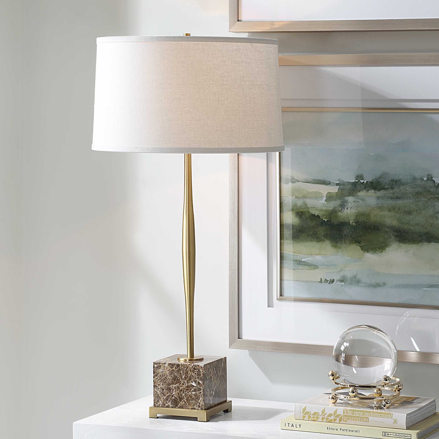 Booker Thin Brass Table Lamp