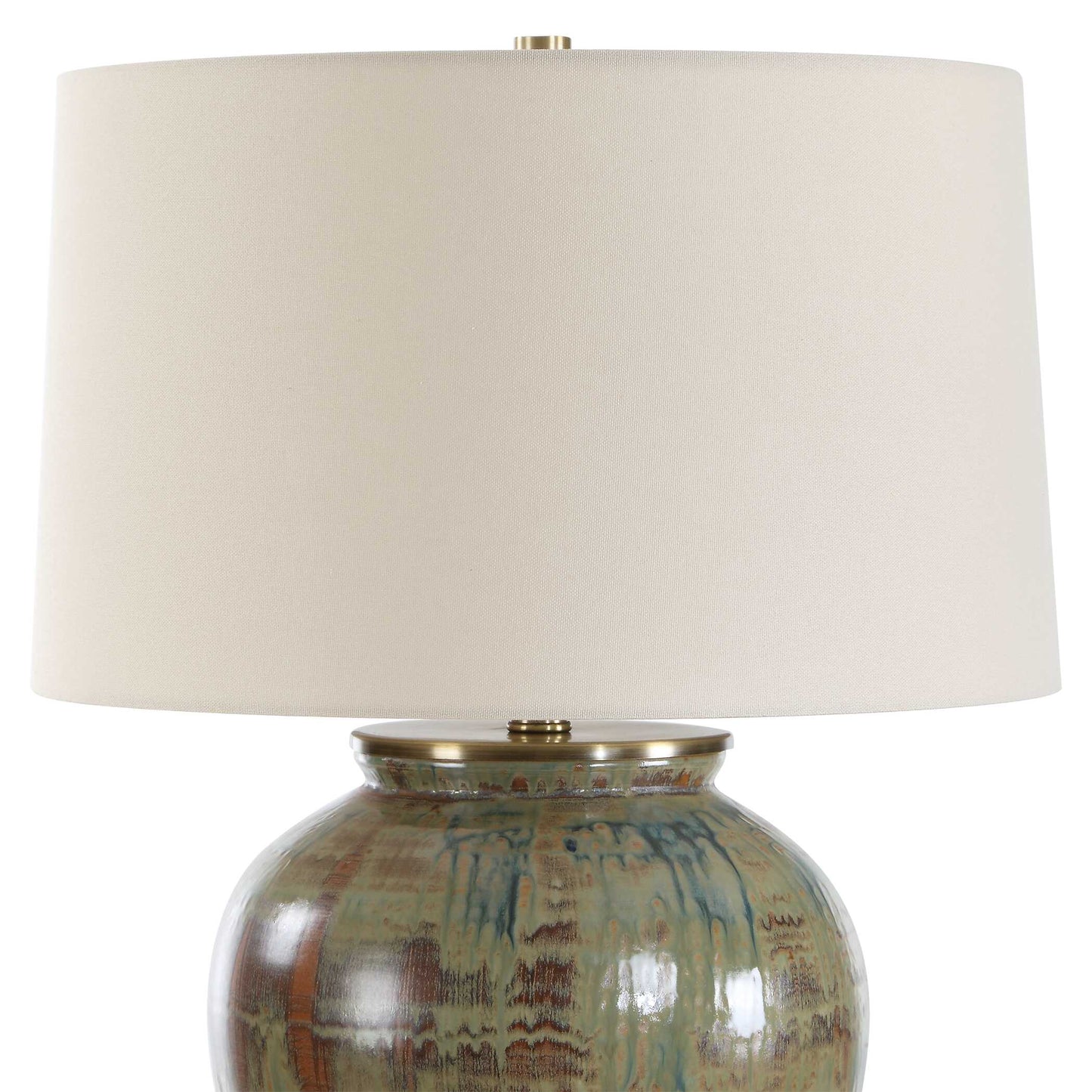 Olisa Brown Green Table Lamp