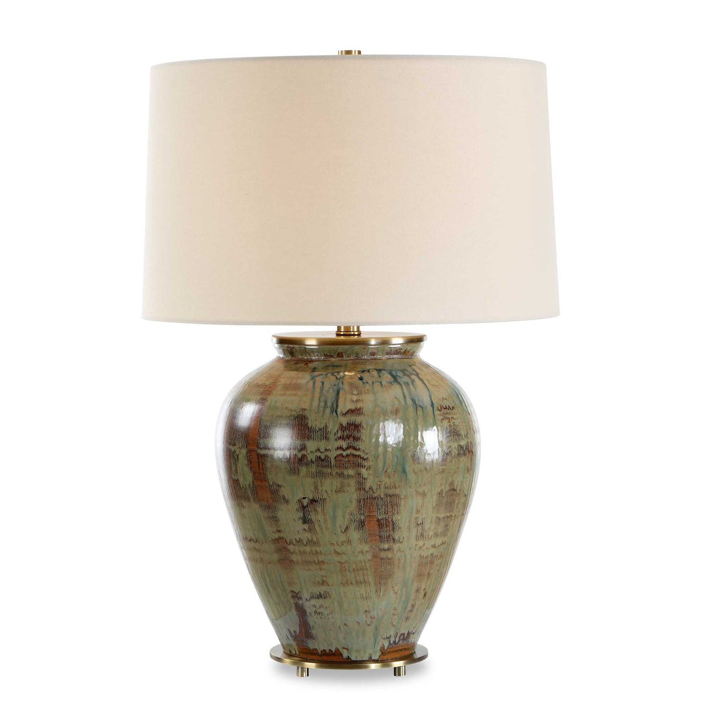 Olisa Brown Green Table Lamp