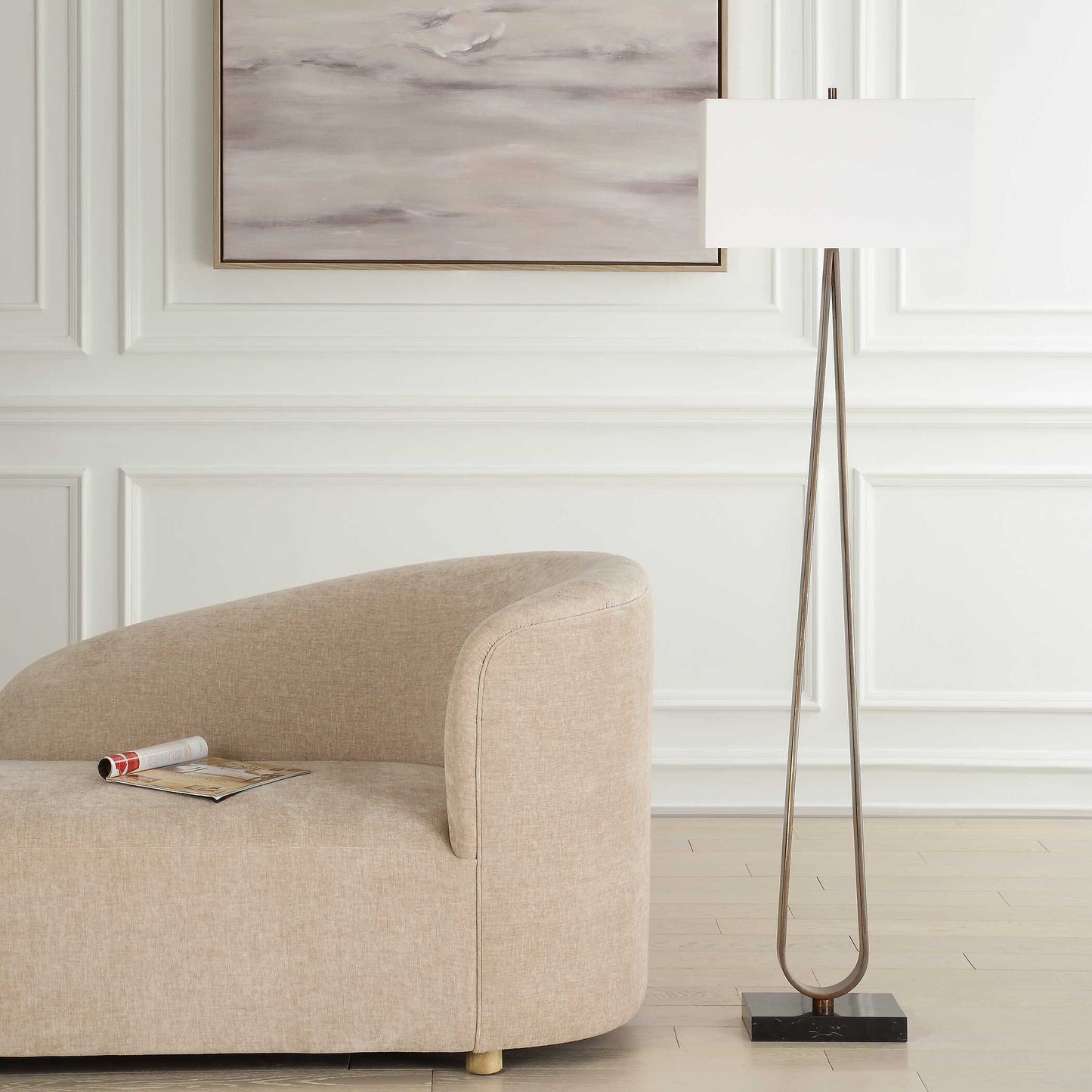 Galloway Minimalist Bronze Floor Lamp