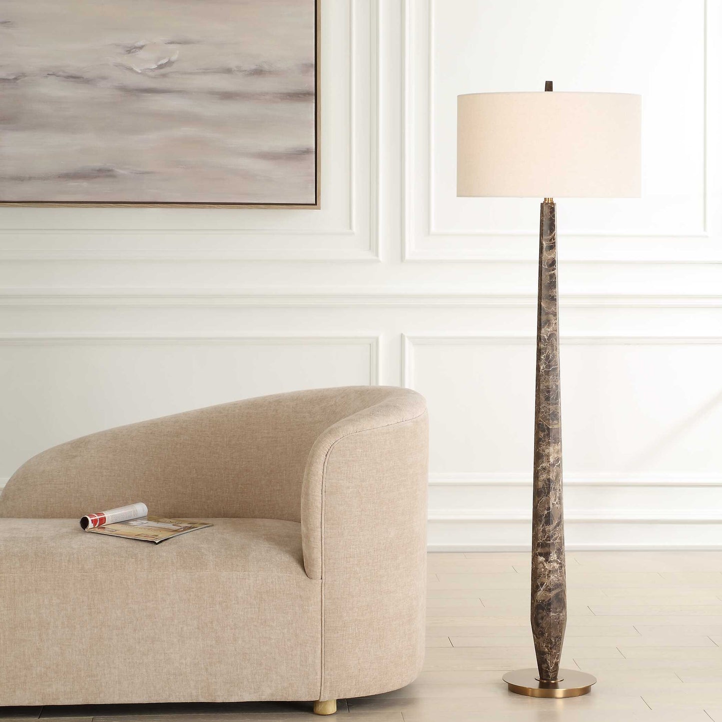 Tyree Brown Marble Floor Lamp