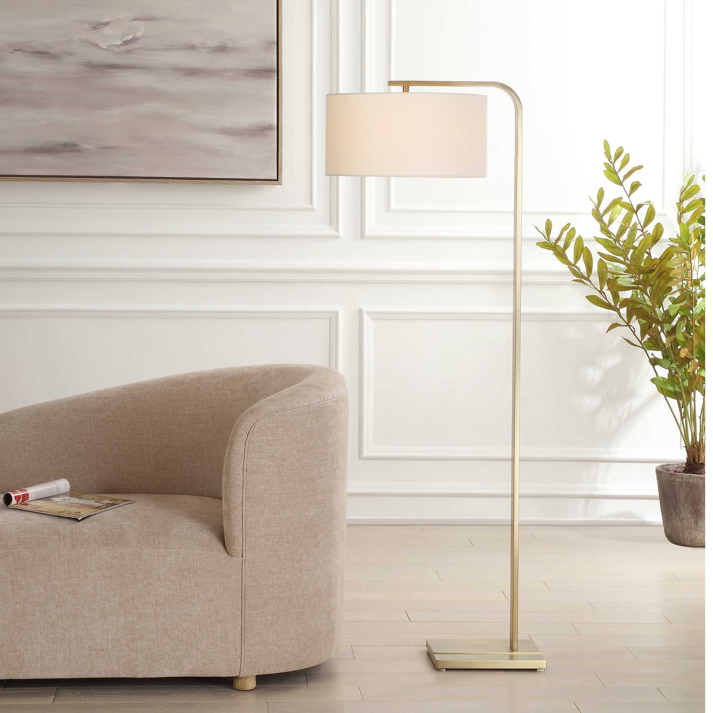Laight Antique Brass Floor Lamp
