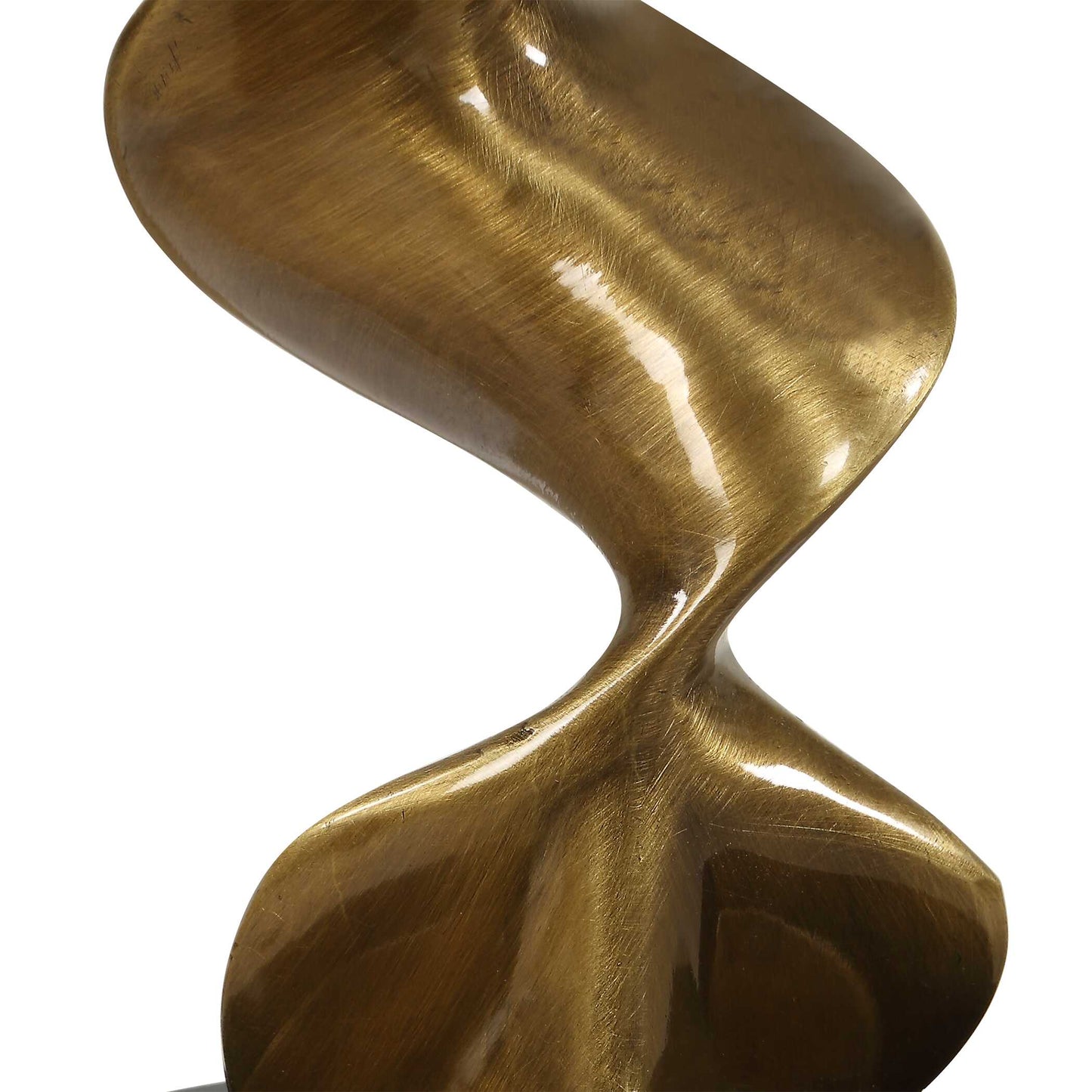 Spiraling Cordless Brass Buffet Lamp