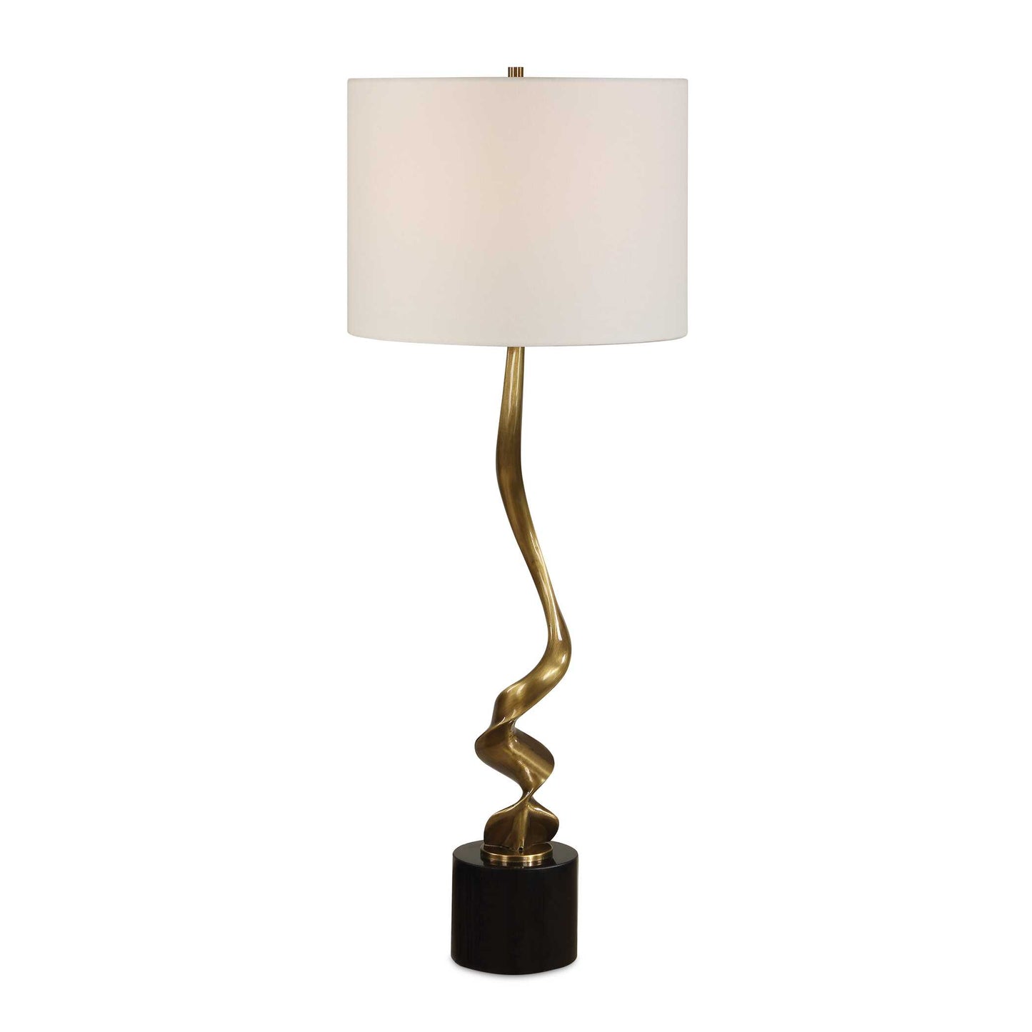Spiraling Cordless Brass Buffet Lamp