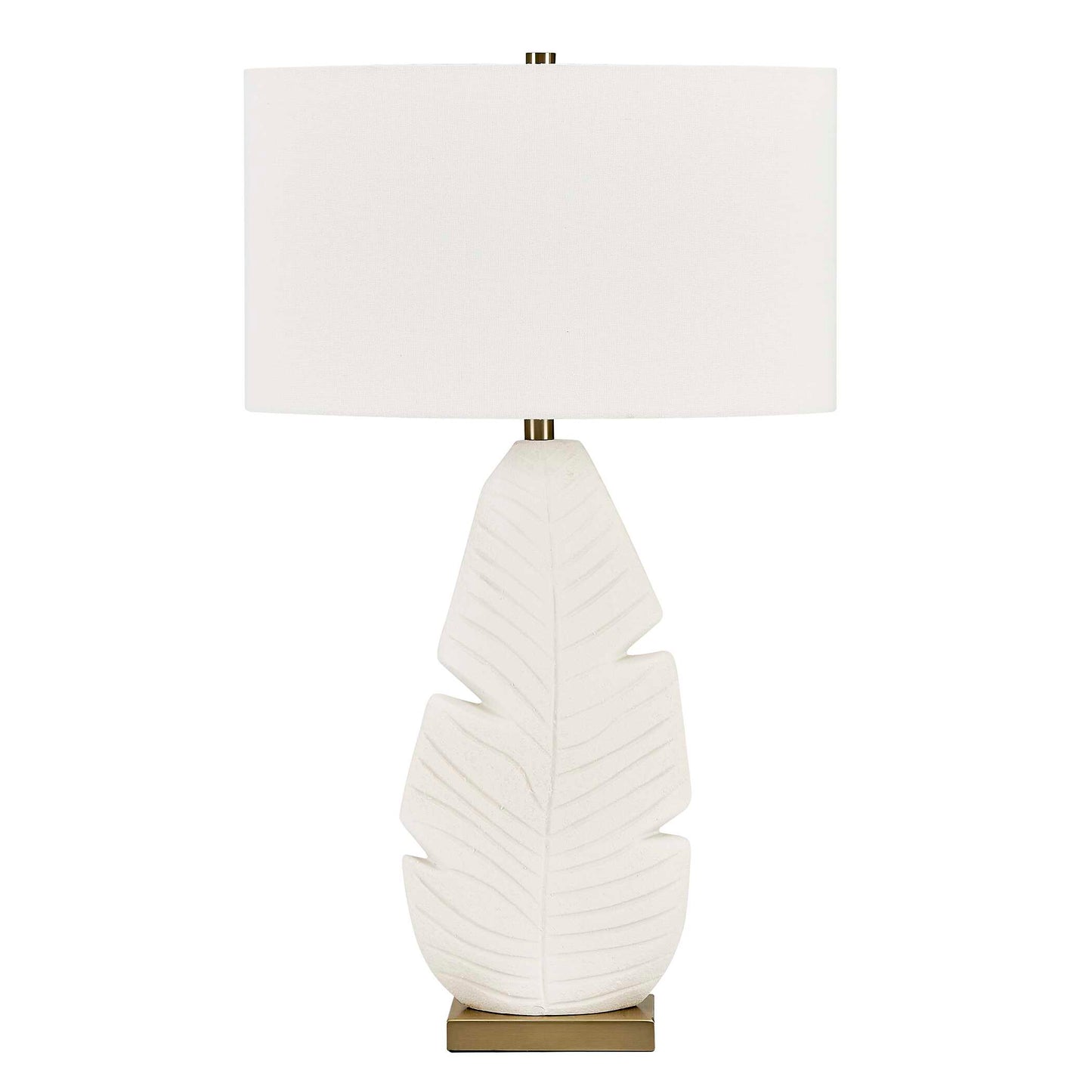 Palm Leaf White Table Lamp