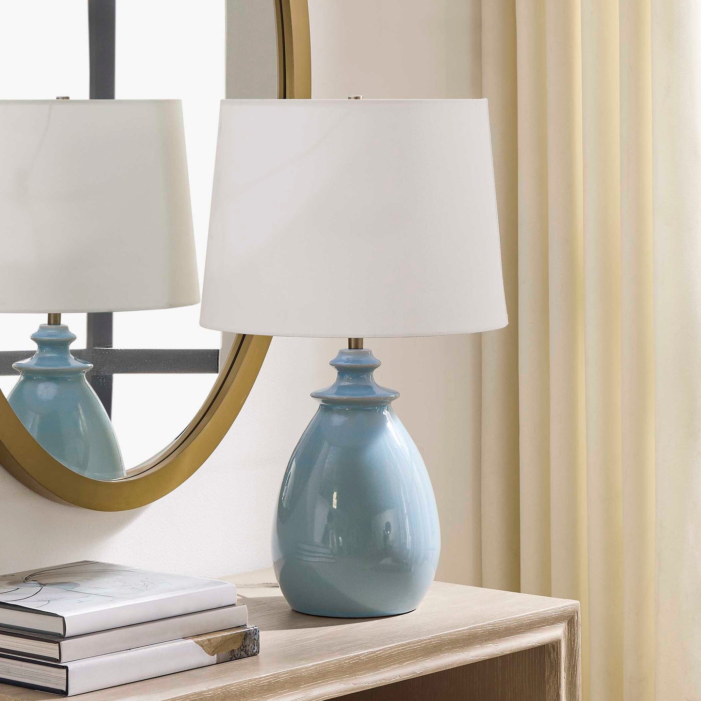 Lorene Light Blue Table Lamp