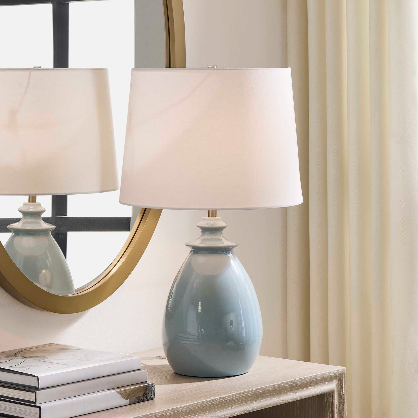 Lorene Light Blue Table Lamp