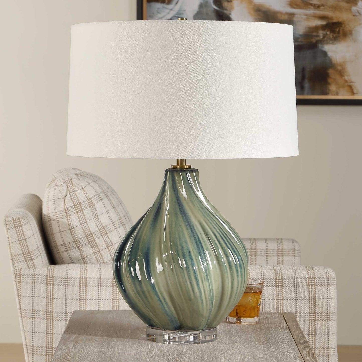 Tausha Green Table Lamp