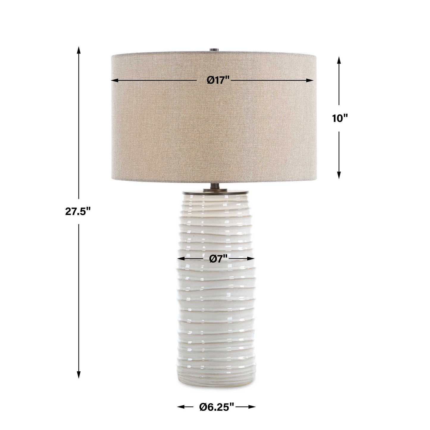 Barat White Ceramic Table Lamp