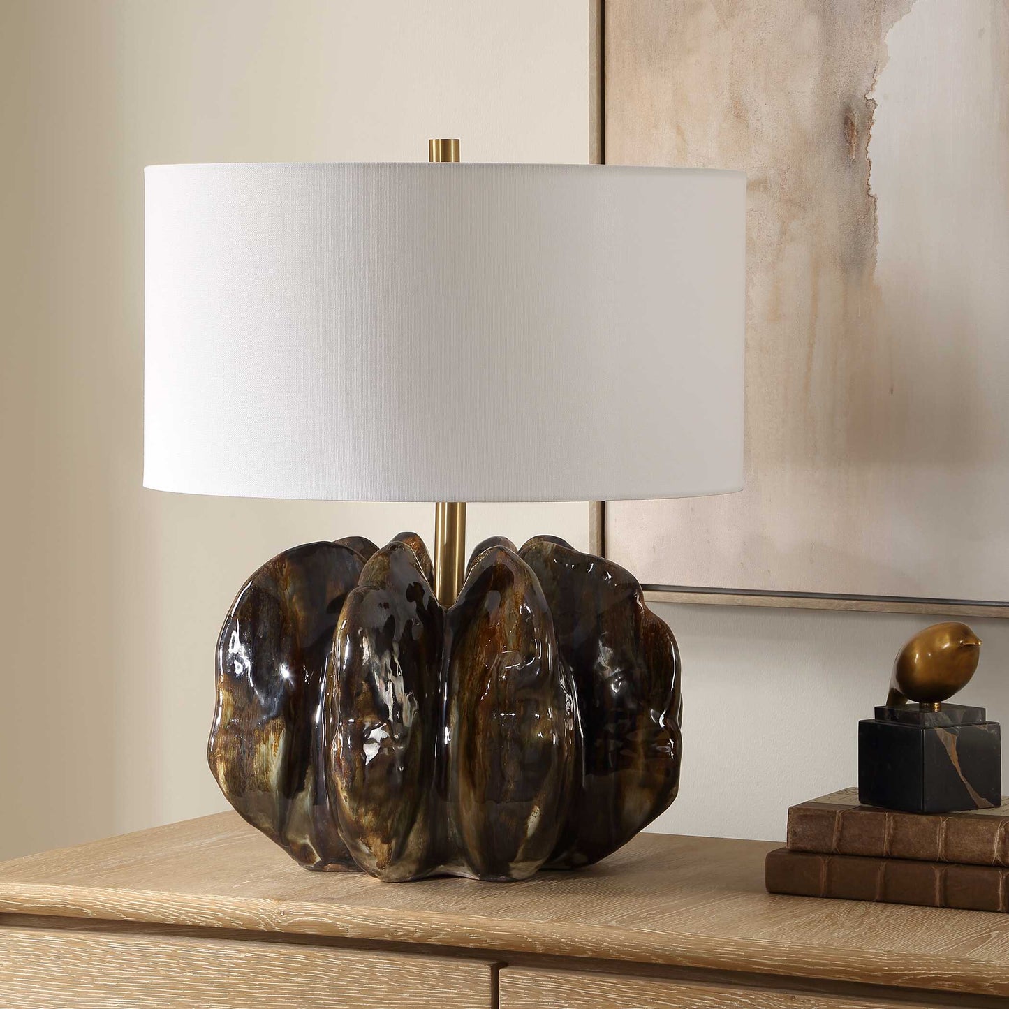 Jaudon Brown Glass Table Lamp