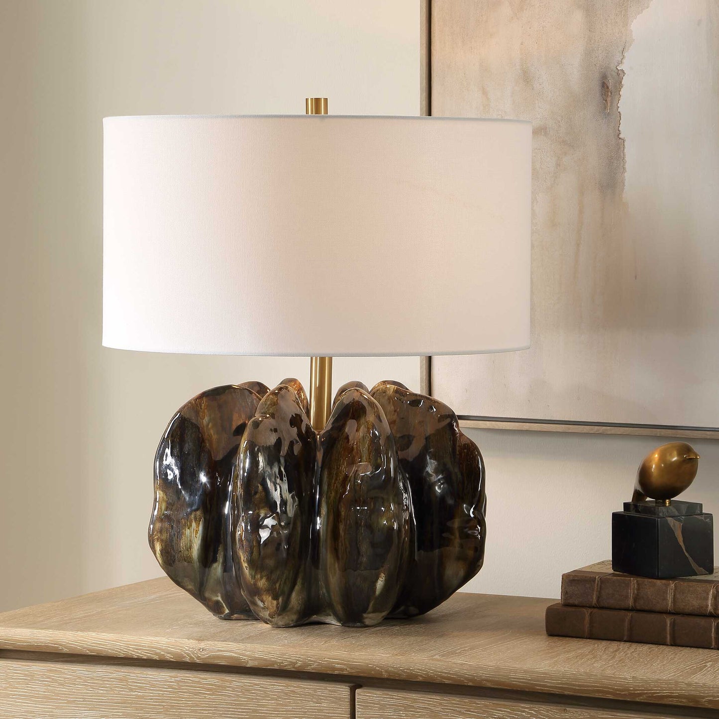 Jaudon Brown Glass Table Lamp