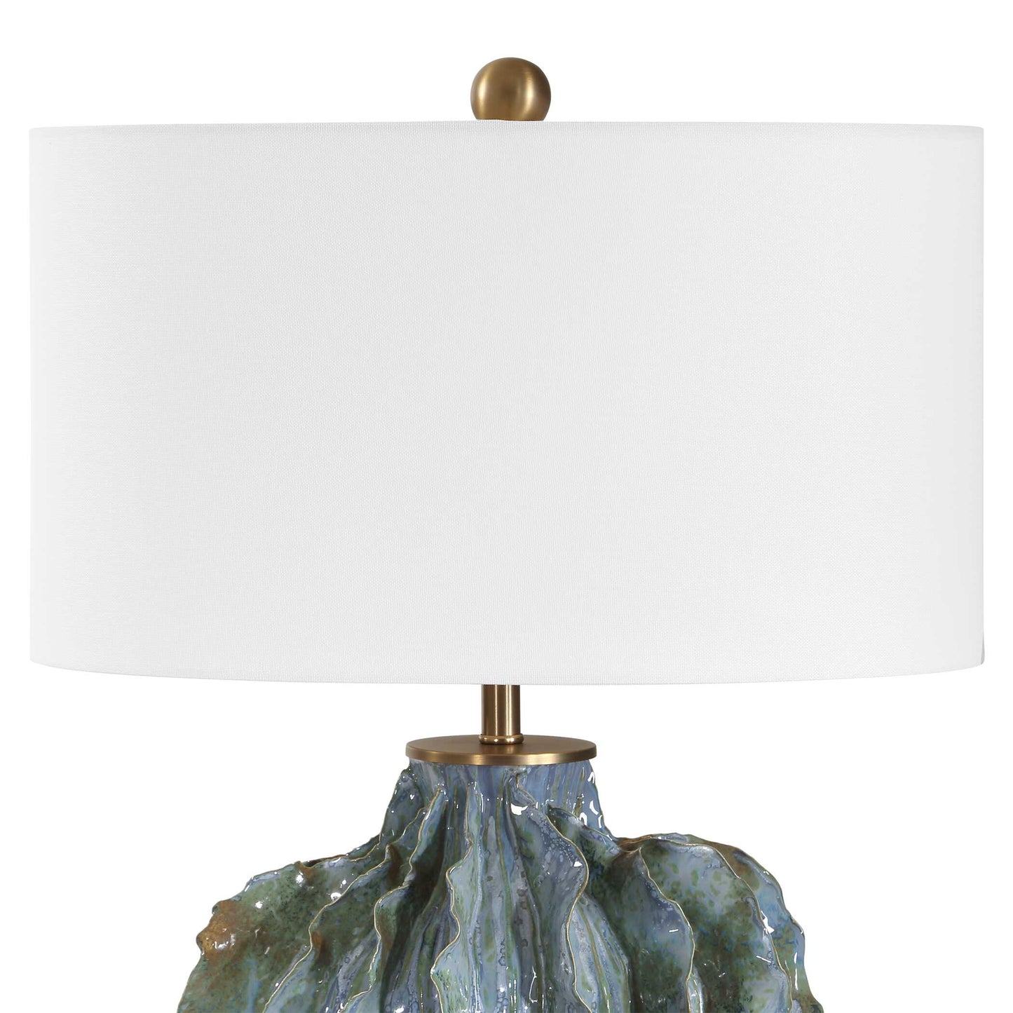 Ruffle Up Blue Green Table Lamp