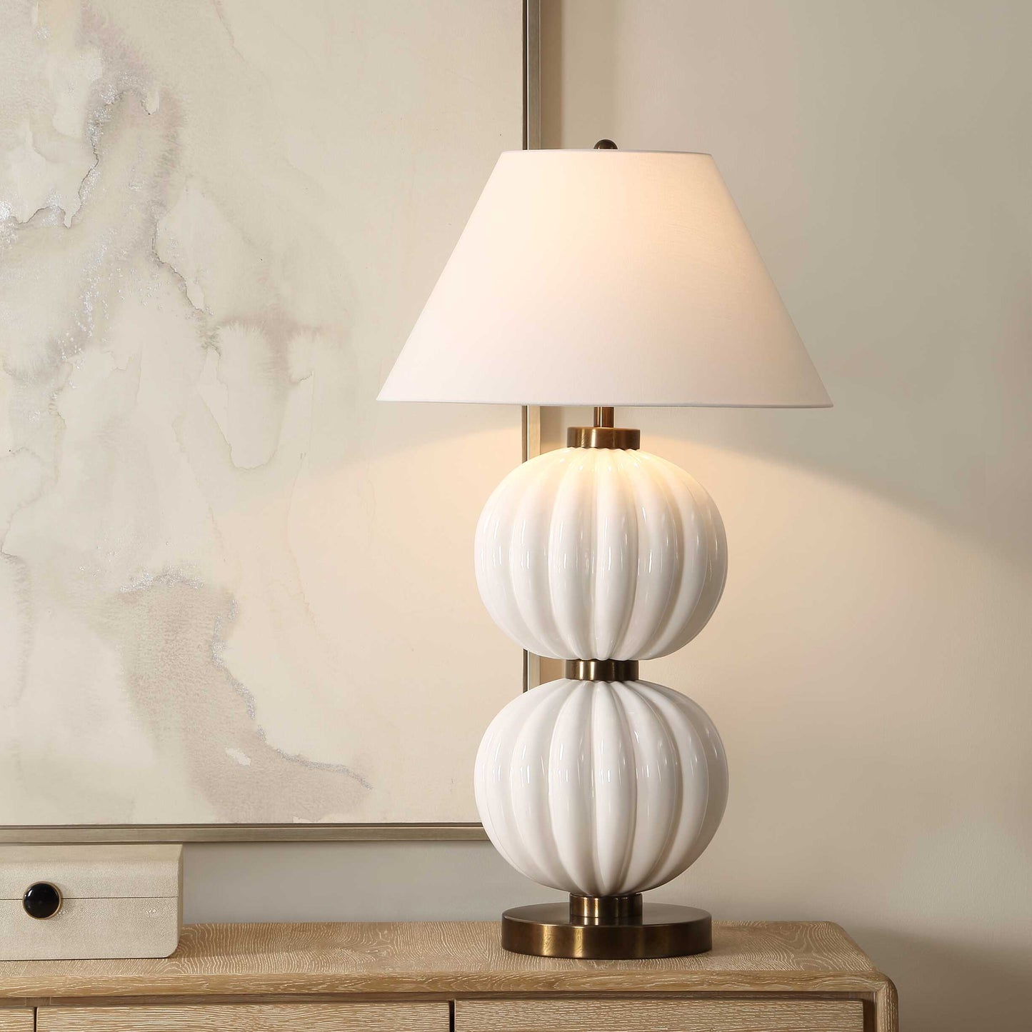 Irena White Sphere Table Lamp