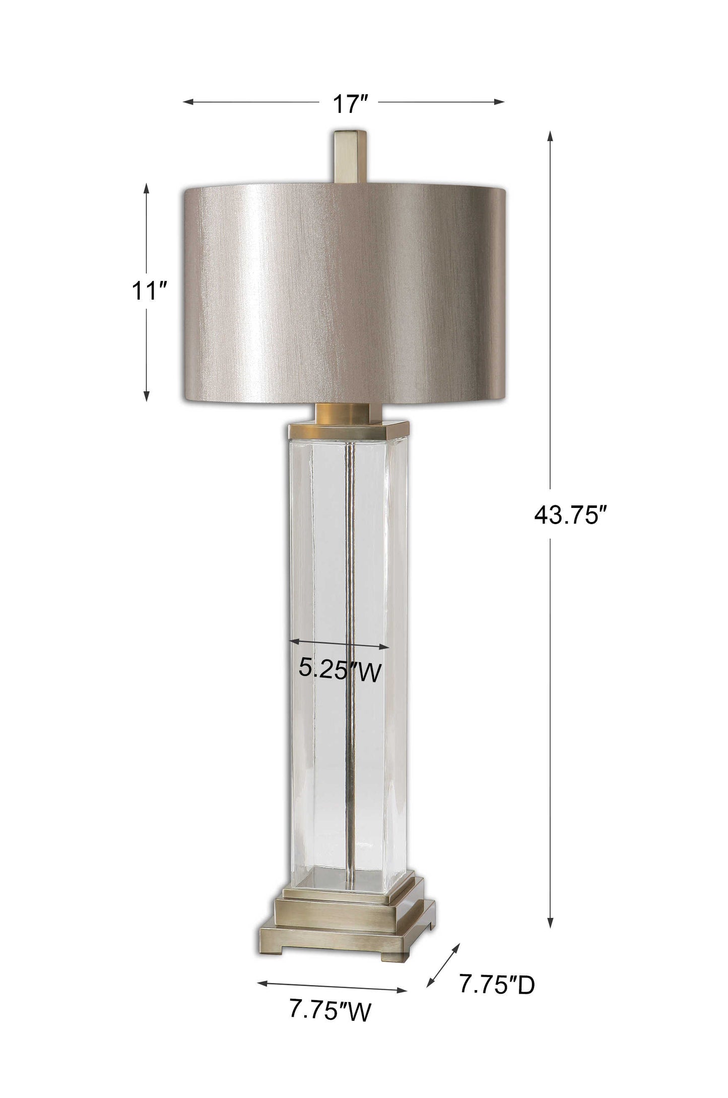 Drustan Clear Glass Table Lamp