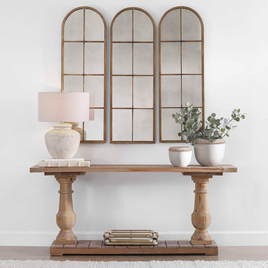 Amiel Arched Brown Mirror