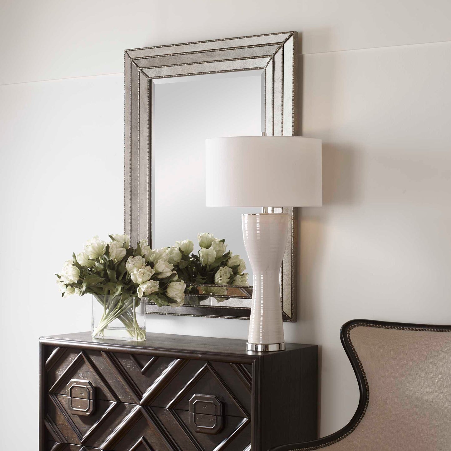Seymour Antique Silver Mirror