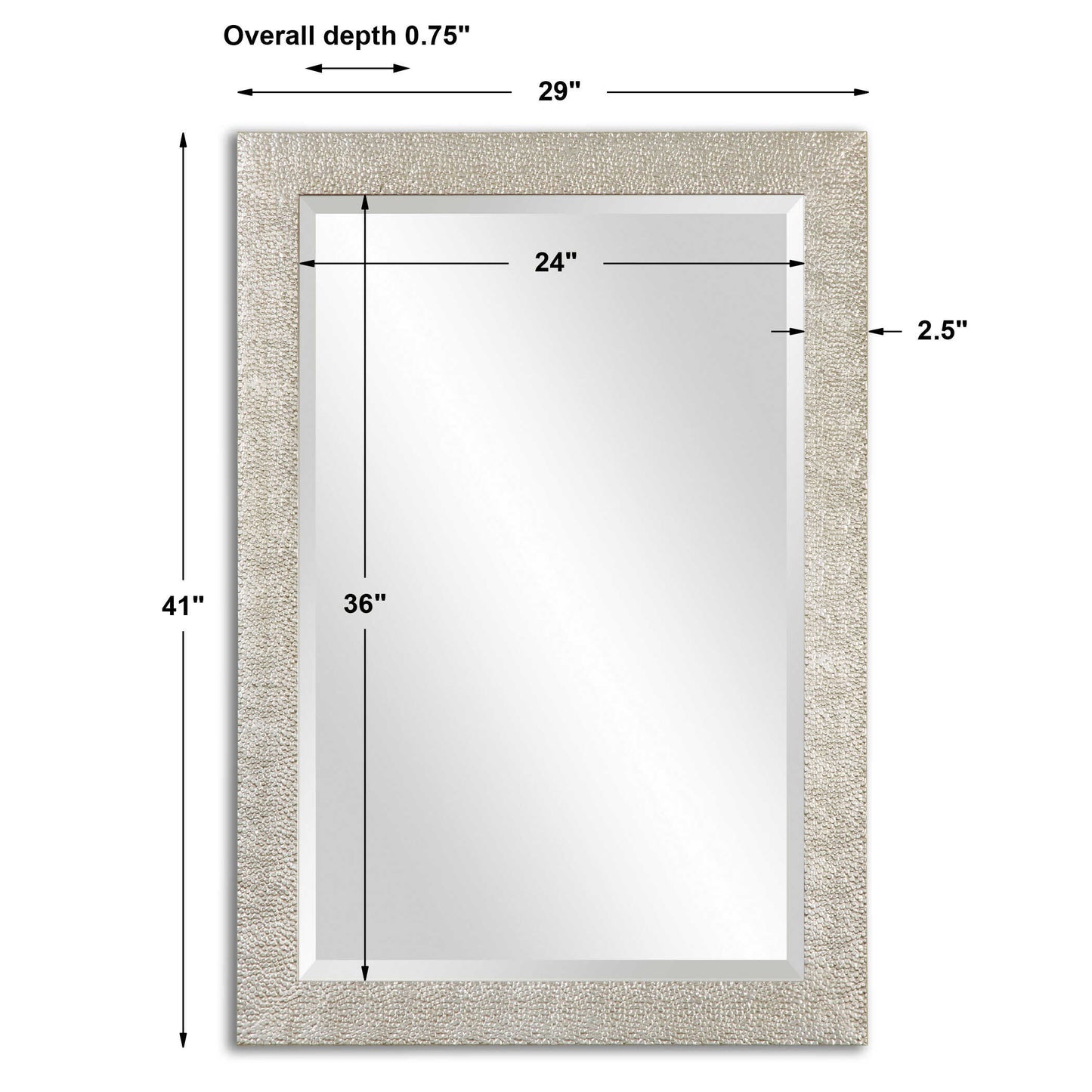 Porcius Antiqued Silver Mirror