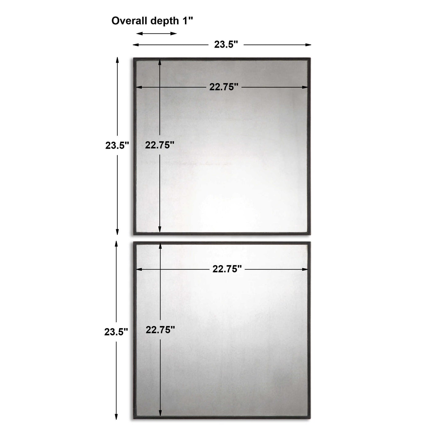 Matty Antiqued Square Mirrors Set/2