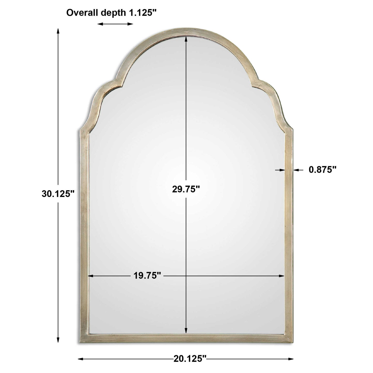 Brayden Petite Silver Arch Mirror