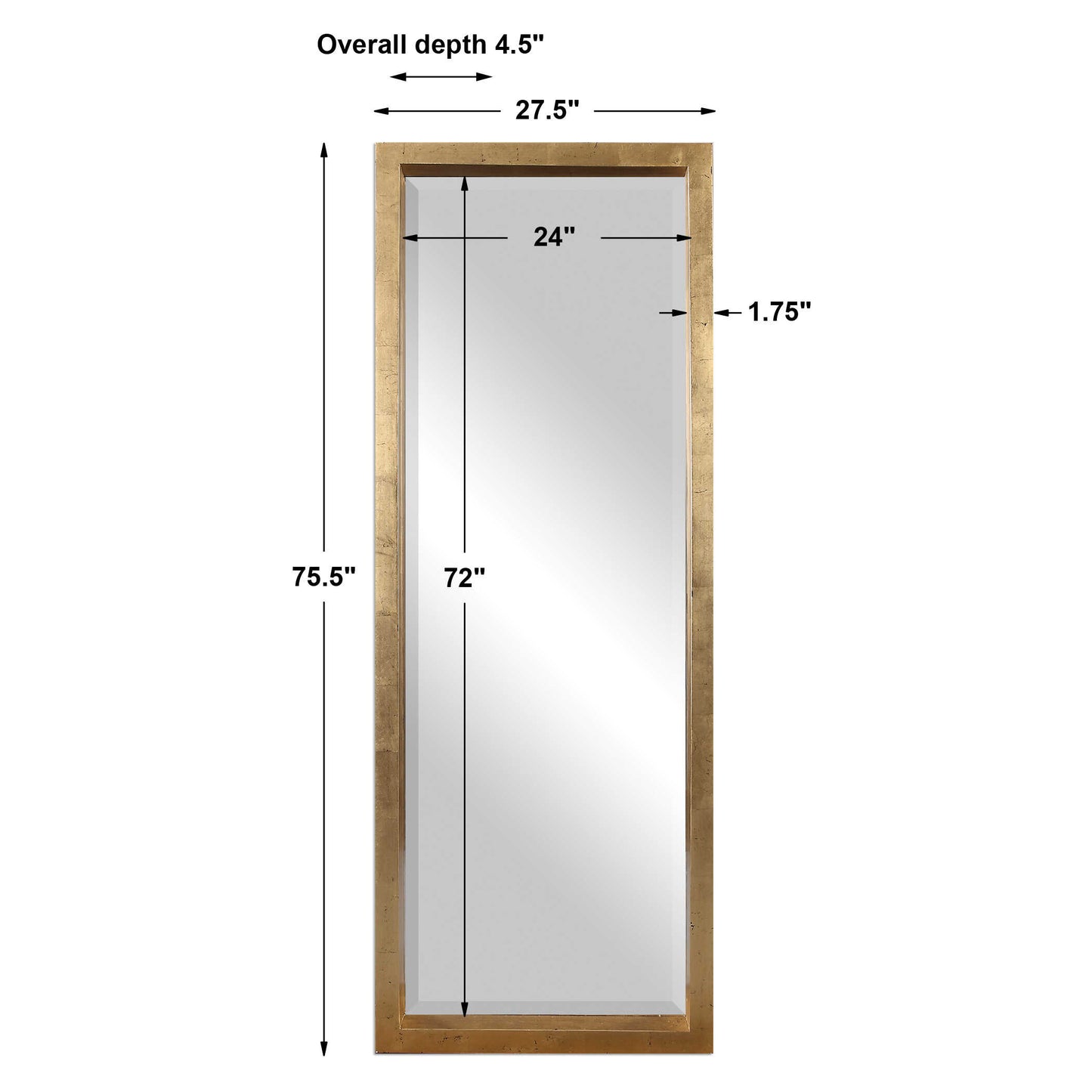 Edmonton Gold Leaner Mirror