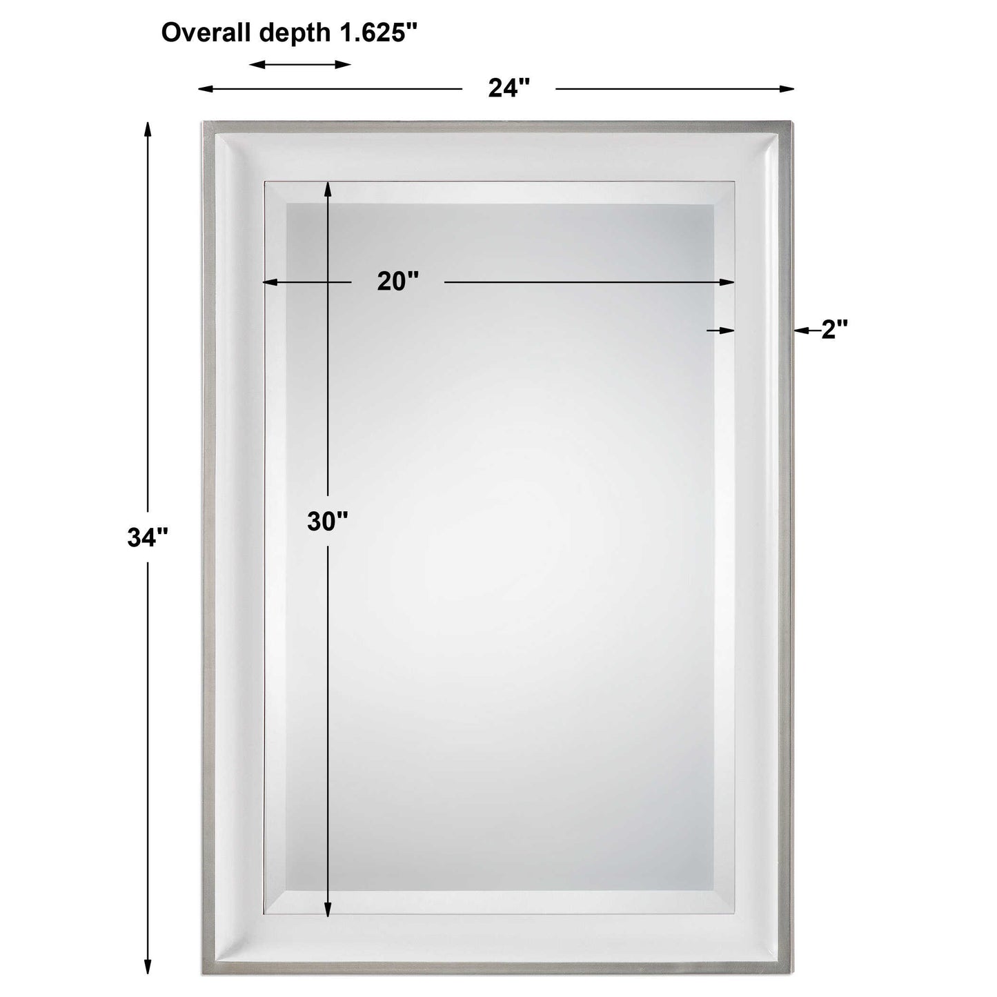 Lahvahn White Silver Mirror