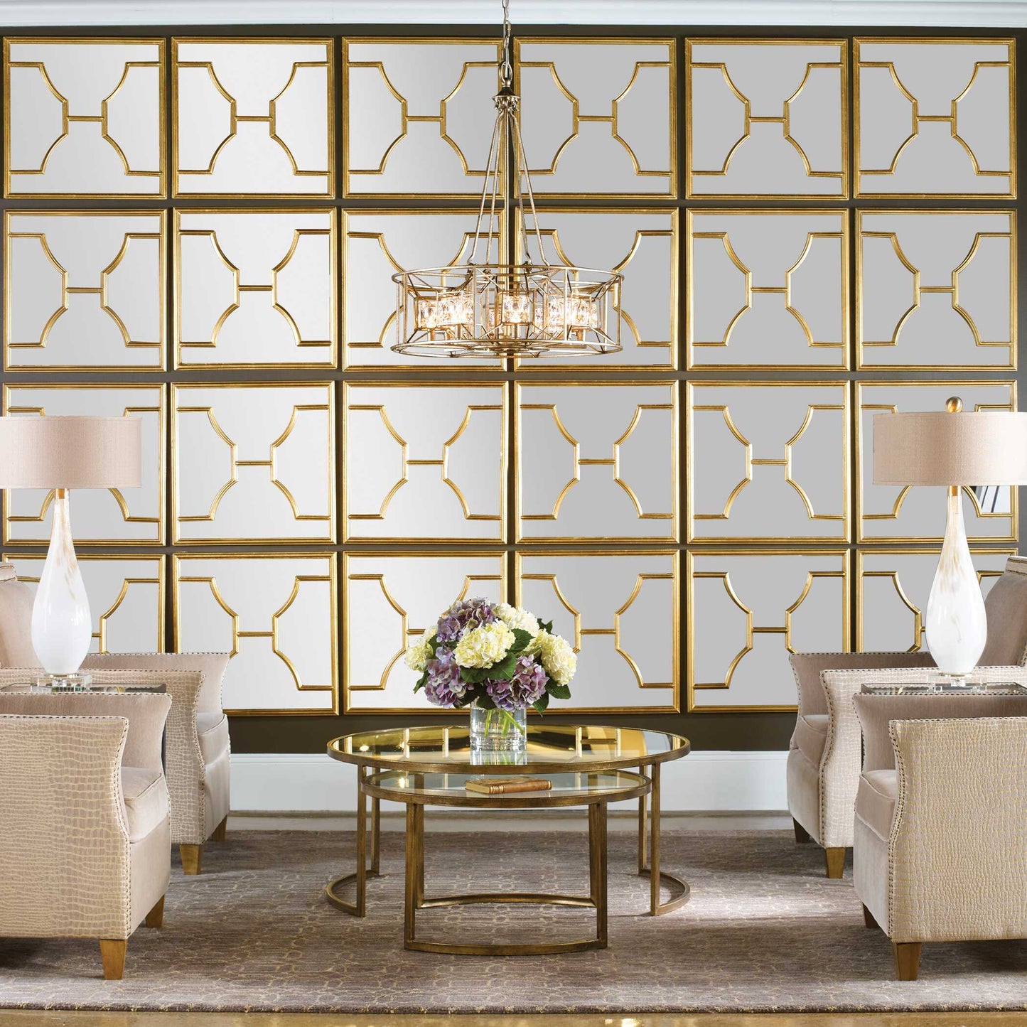 Misa Gold Square Mirrors Set/2