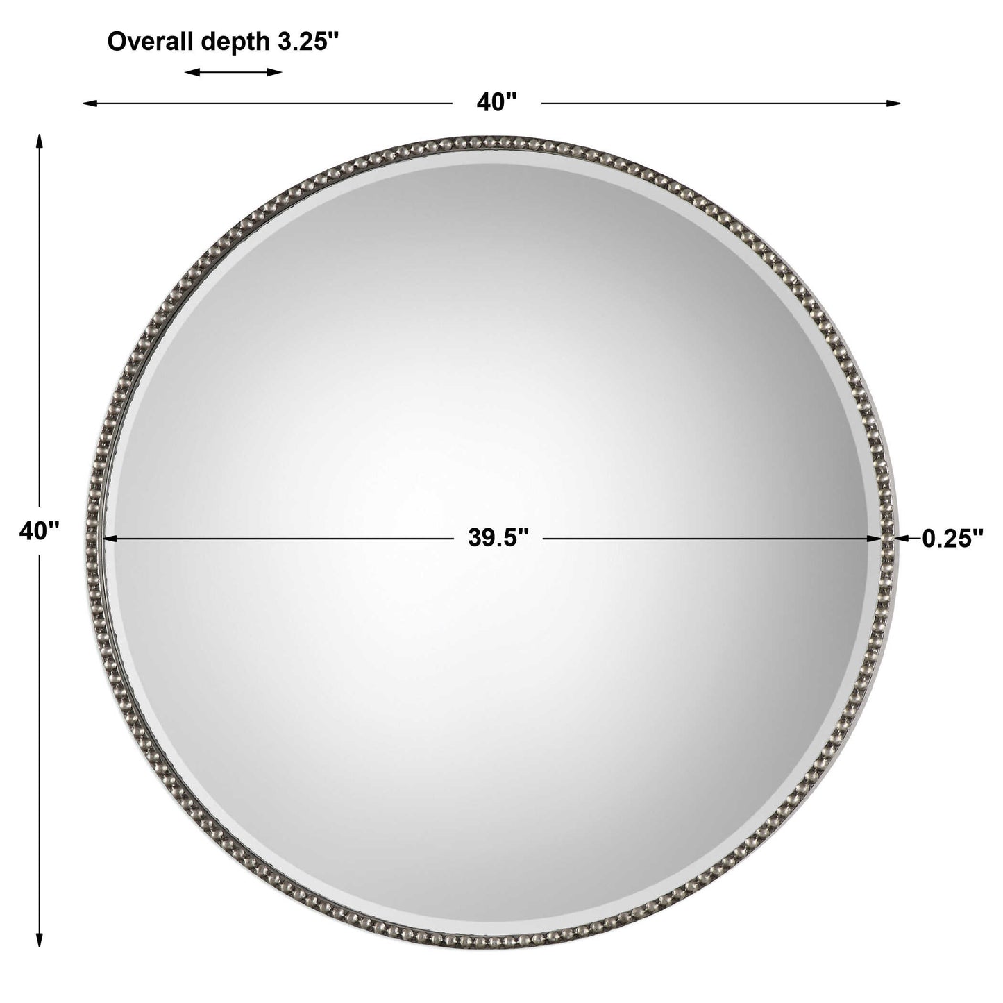 Stefania Beaded Round Mirror