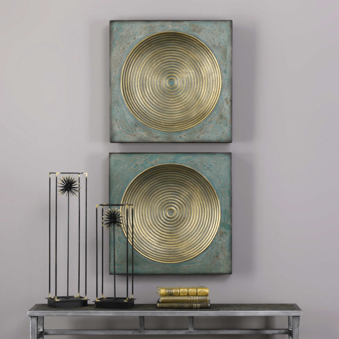 Sybil Antique Gold Squares Set/2