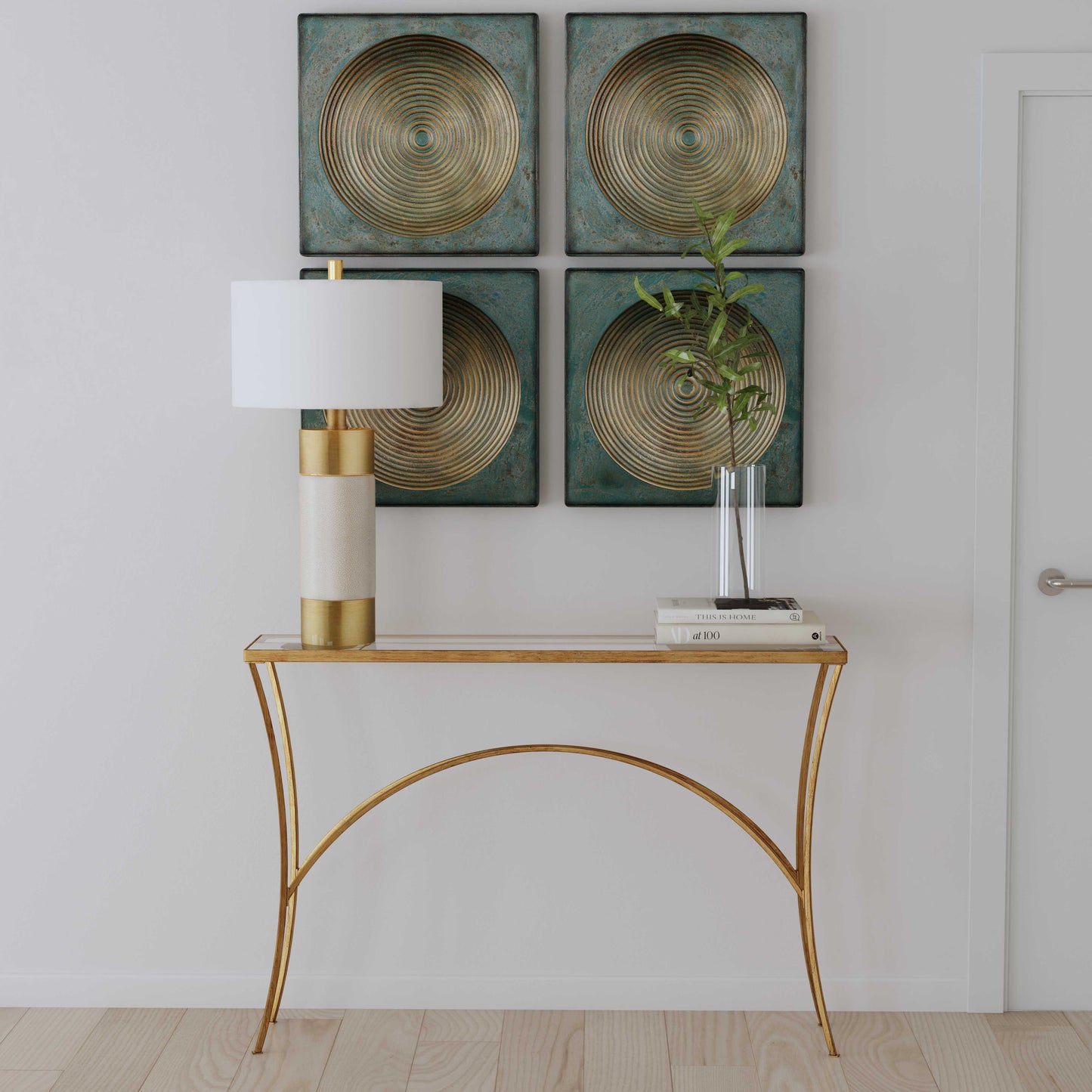 Sybil Antique Gold Squares Set/2