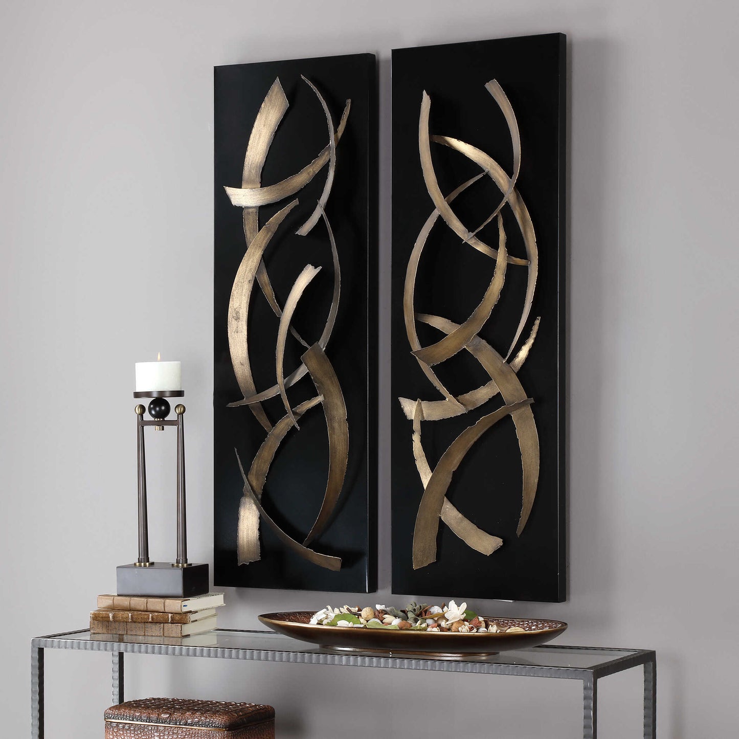 Brushstrokes Metal Wall Art Set/2