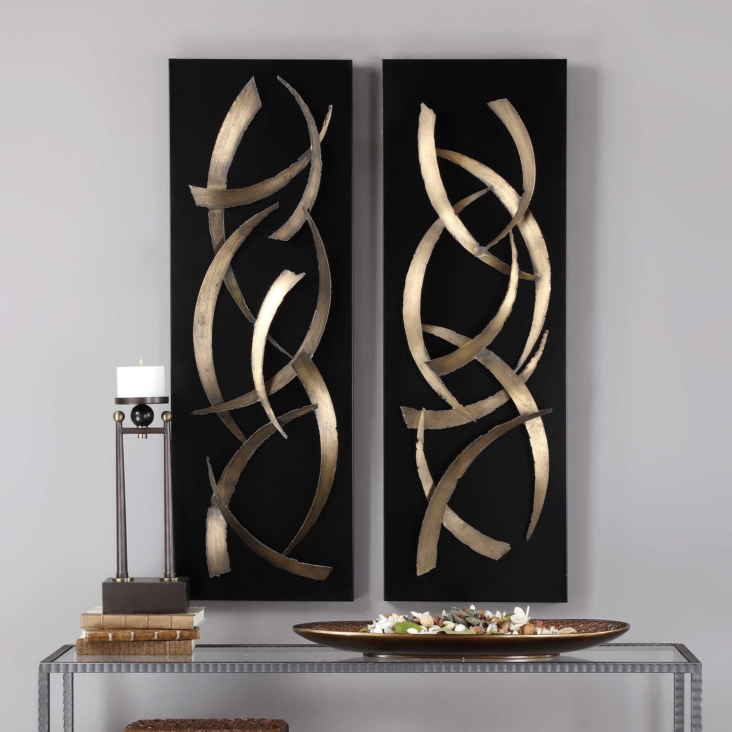 Brushstrokes Metal Wall Art Set/2
