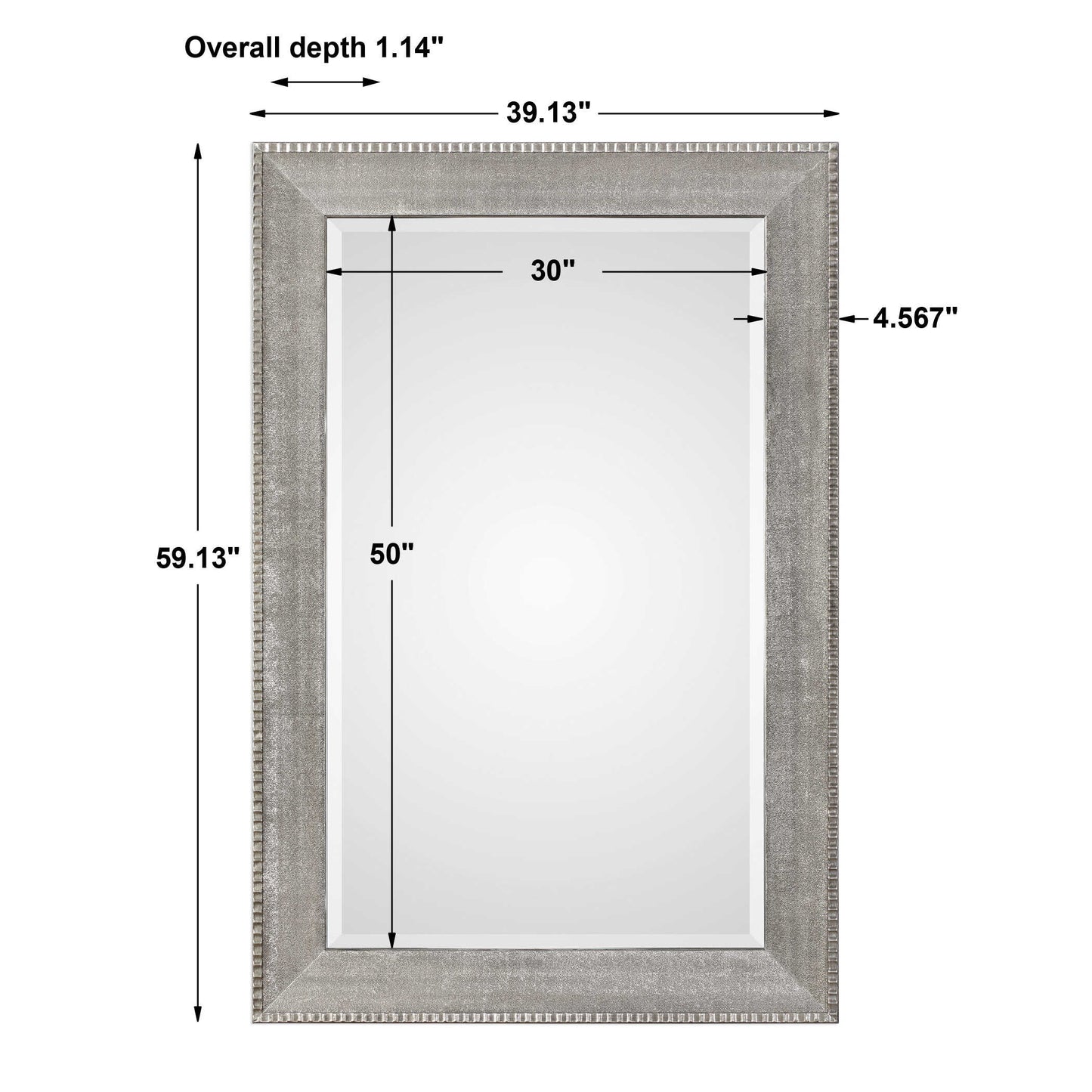 Leiston Metallic Silver Mirror