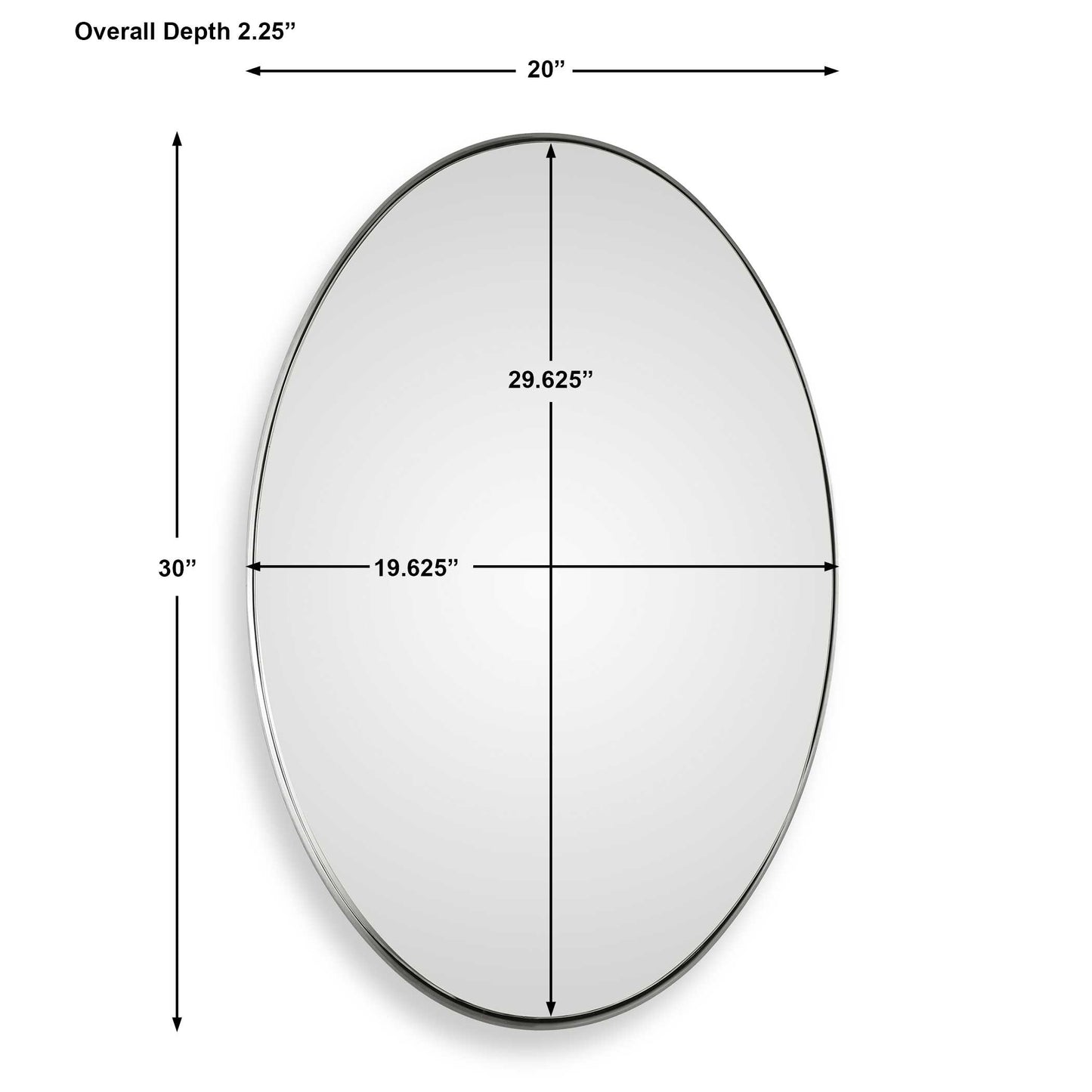 Pursley Brushed Nickel Oval Mirror