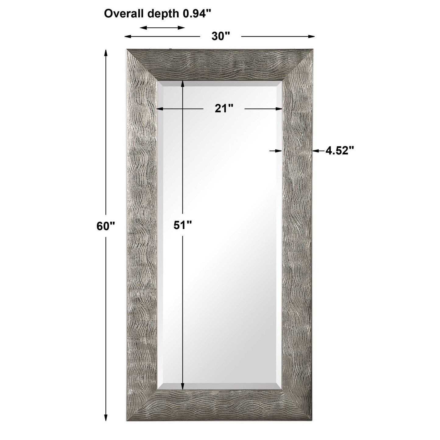 Maeona Metallic Silver Mirror