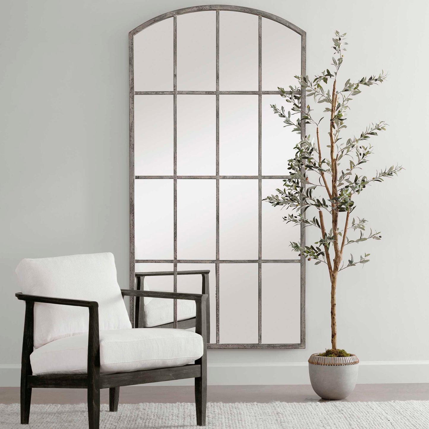 Amiel Ivory Arched Mirror