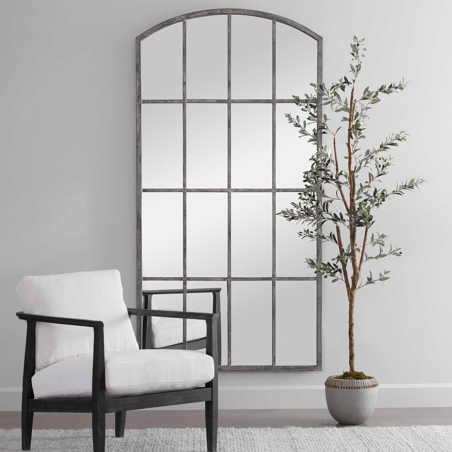 Amiel Ivory Arched Mirror