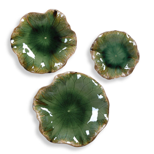 Abella Green Ceramic Wall Decor Set/3