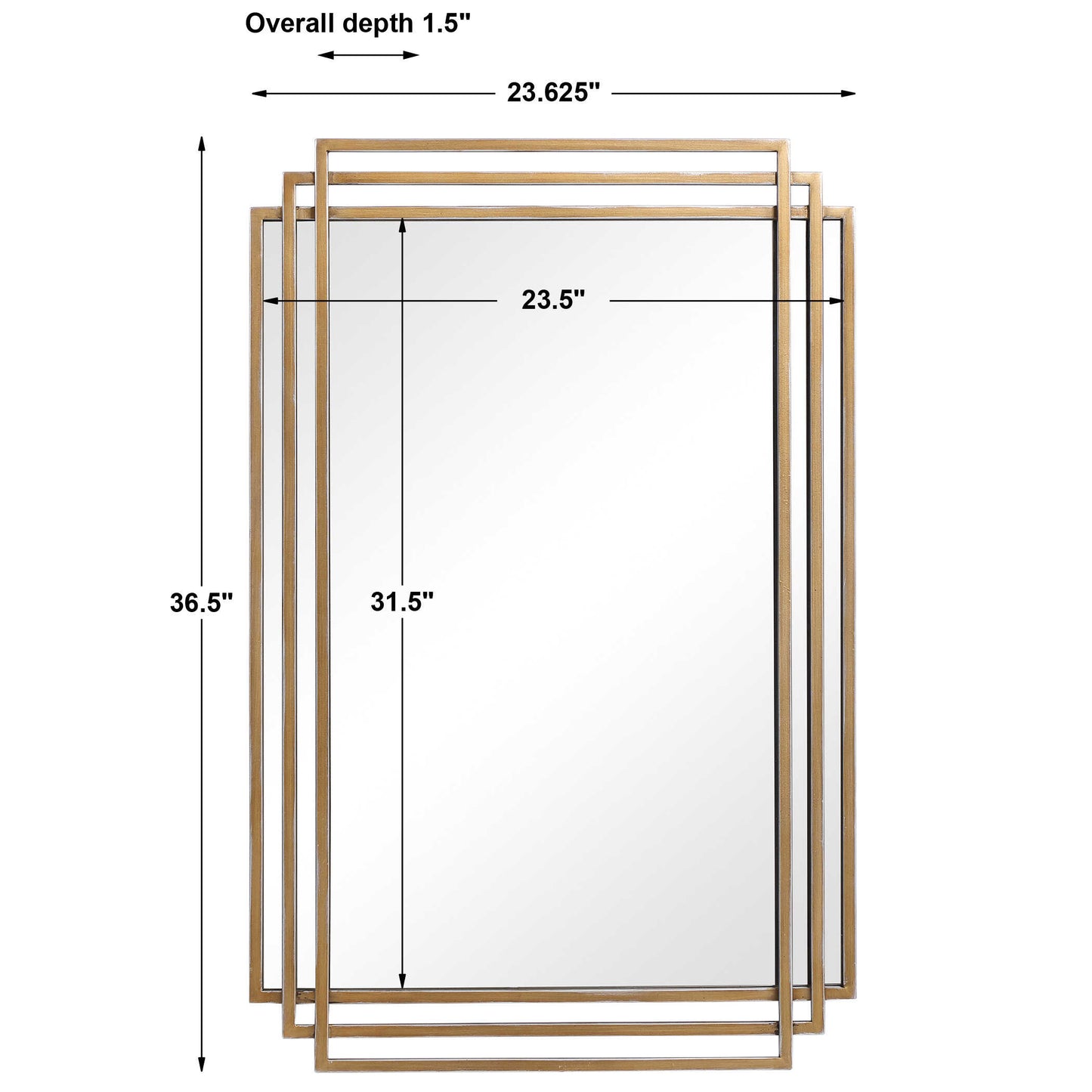 Amherst Brushed Gold Mirror