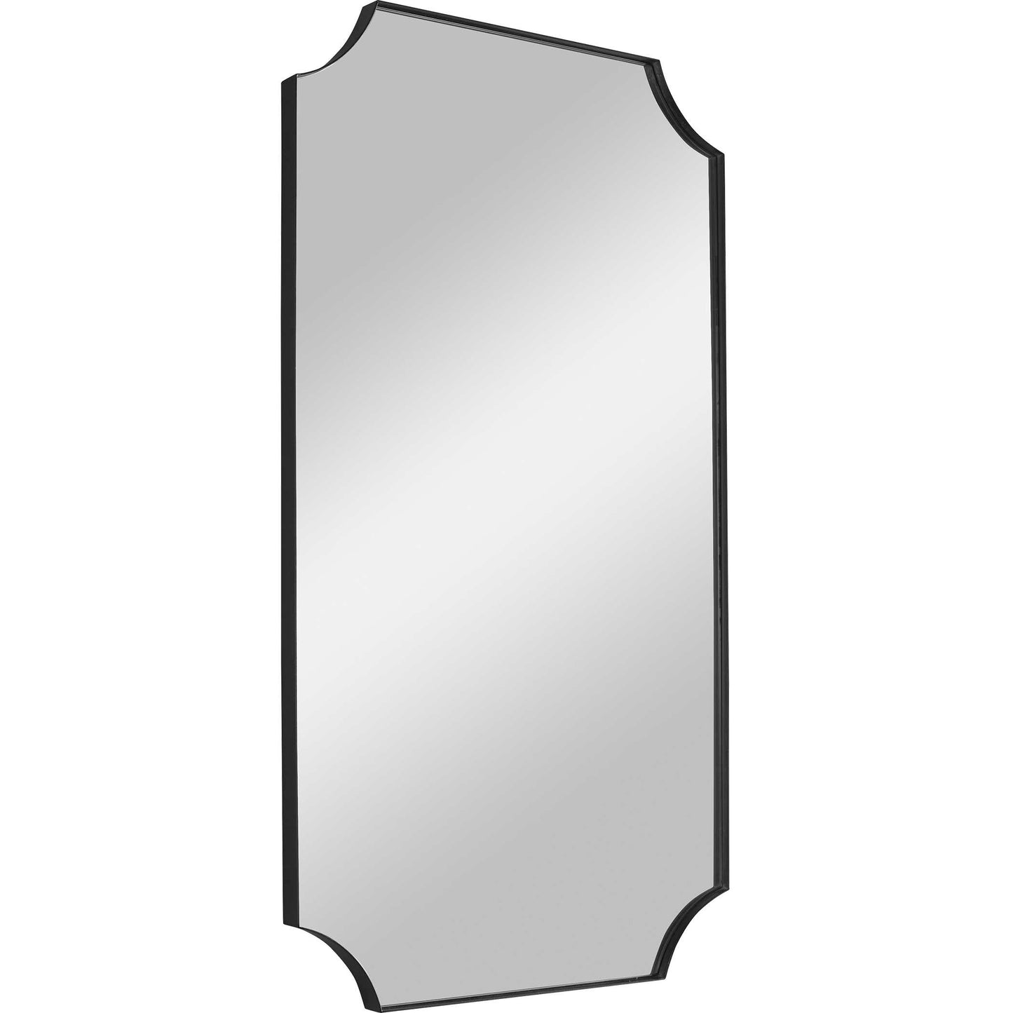 Lennox Black Scalloped Corner Mirror