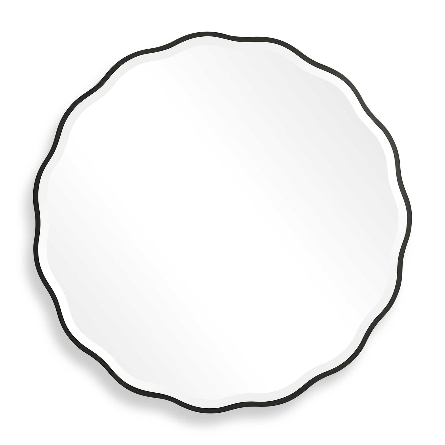 Aneta Black Round Mirror