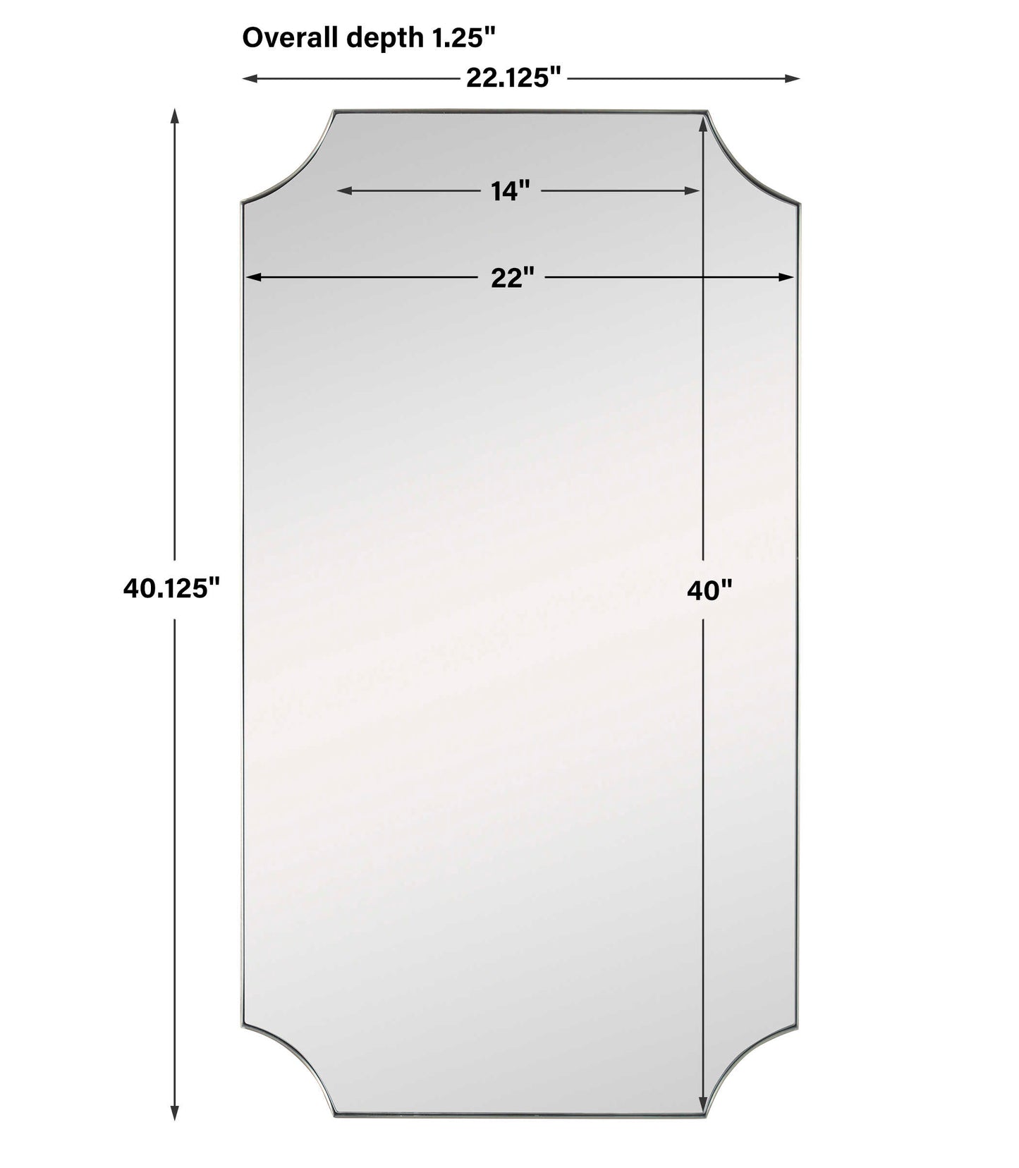Lennox Brass Scalloped Corner Mirror