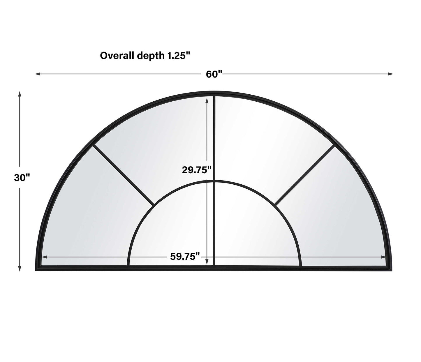 Rousseau Iron Window Arch Mirror