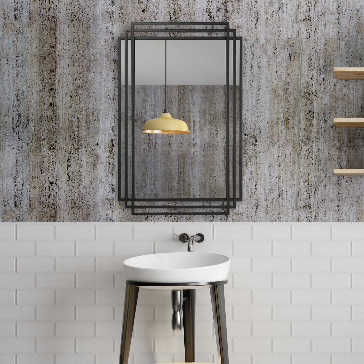 Amherst Black Iron Mirror