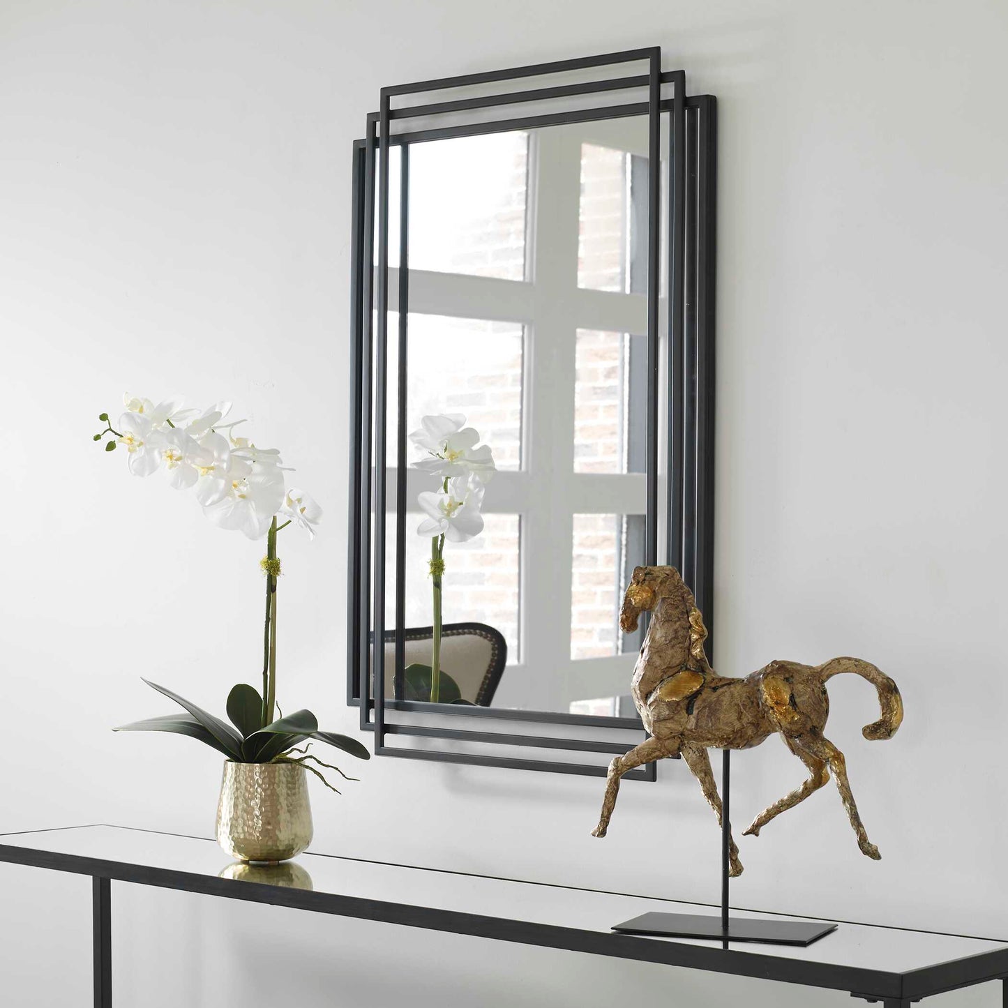 Amherst Black Iron Mirror